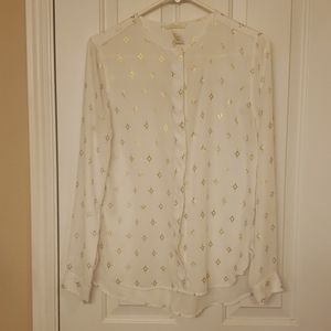 Sheer white dress shirt, worn once.